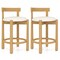 Set of 2 Modern Kitchen Island Bar Stools with Backrest Foam Padding and Anti-Slip Foot Support